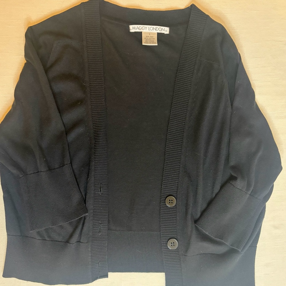 Maggy London cropped silk sweater